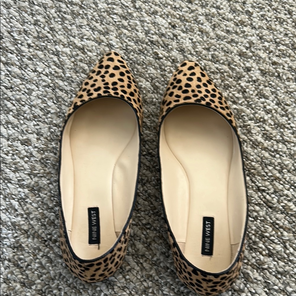 Nine West Leopard Print Flats in Brown and Black